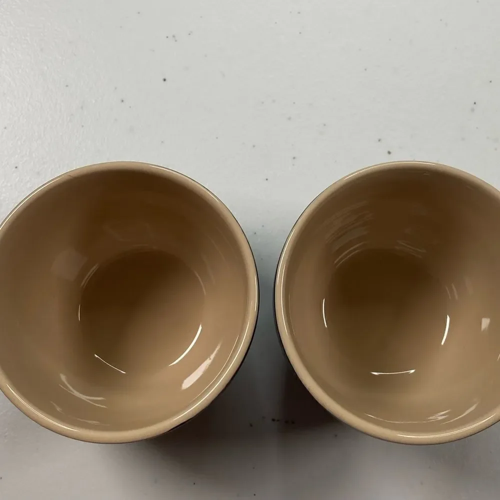 EUC Bailey’s Irish Cream “Mine & Yours” Mugs Desert Bowls Black Ceramic Cup